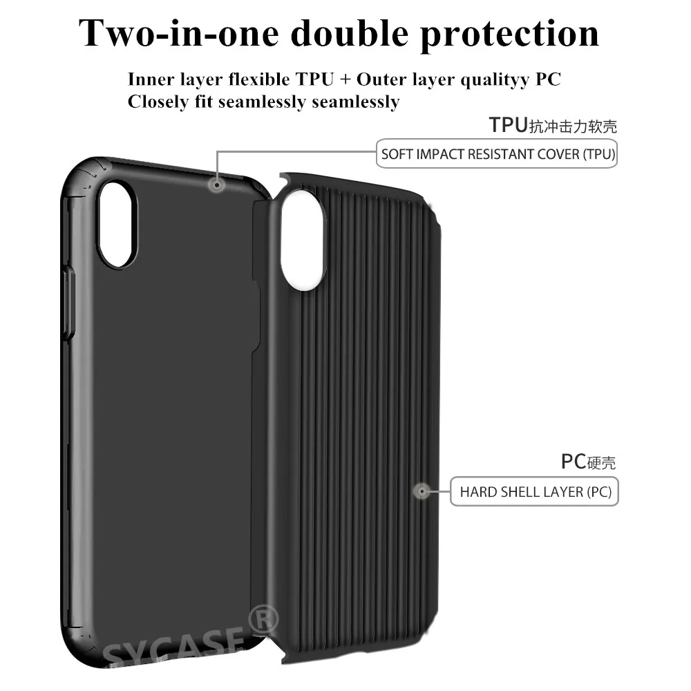SYCASE новый чемодан класса люкс чехол для iPhone X Xs max Xr xs 6 6s Plus 7 8 plus антидетонационный