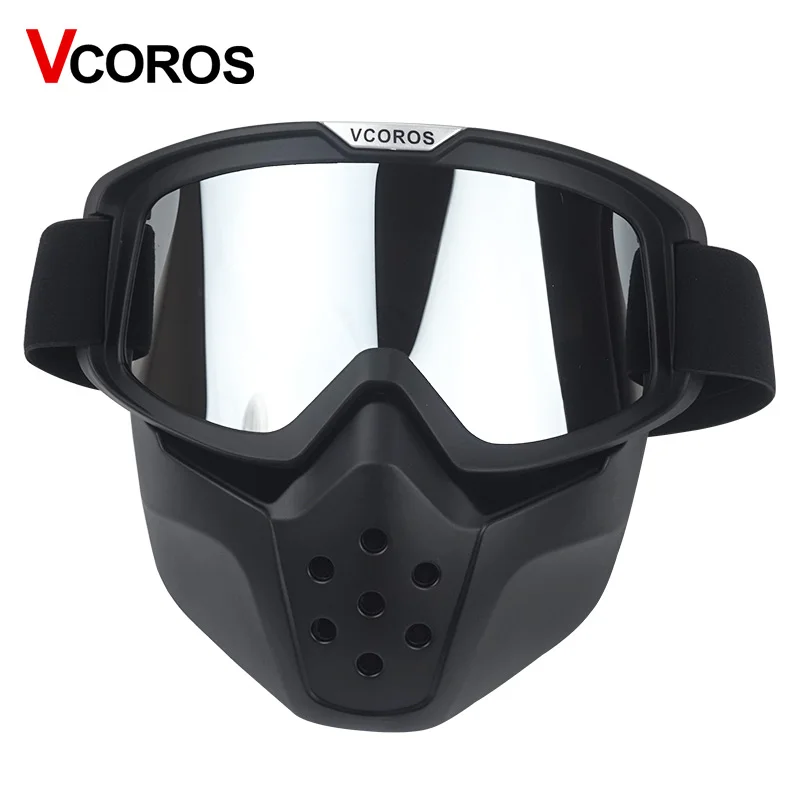 Винтажные Съемные очки и фильтр для рта VCOROS ретро мотоциклетные шлемы с