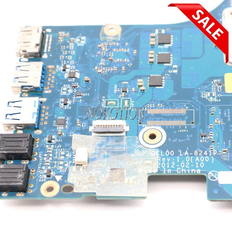 NOKOTION QCL00 LA-8241P CN-06D5DG 06D5DG 6D5DG для Dell inspiron 15R 5520 материнская плата ноутбука HD7670M 1 ГБ Графика