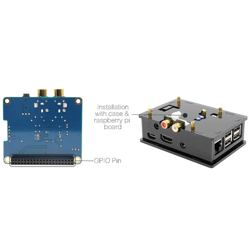 AABB-Dac + чехол Pcm5122 I2S 32 бит Hifi Pifi Digi Dac Igi цифровая звуковая карта для Raspberry Pi 3 Model B/2B/B |