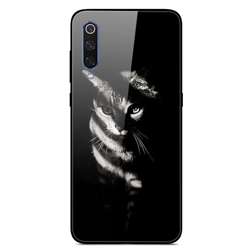Чехол из закаленного стекла для Xiaomi Mi 9, чехол, стеклянная крышка для Xiaomi Mi 9 SE, чехол, силиконовый бампер, чехол для Xiaomi Mi CC9 Pro 9 Lite - Цвет: Кофе