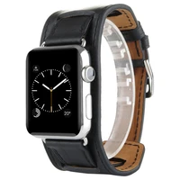 for apple watch band cuff apple watch genuine leather watch band strap bracelet replacement wrist band with adapter clasp