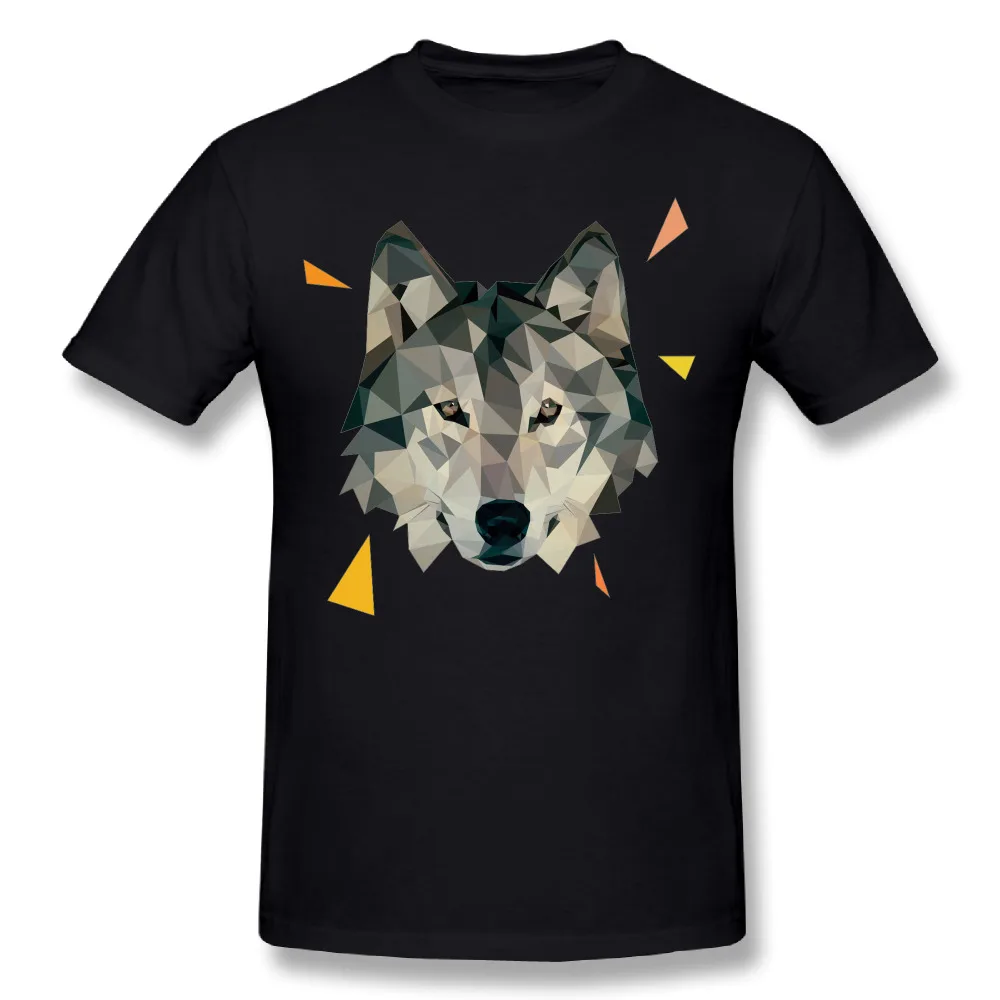 Фото Dutrodu треугольник волк подросток в стиле хип-хоп повседневные футболки с коротким