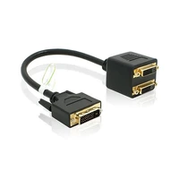 new adaptor dvi d male to dual 2 dvi i female video y splitter cable adapter great deals