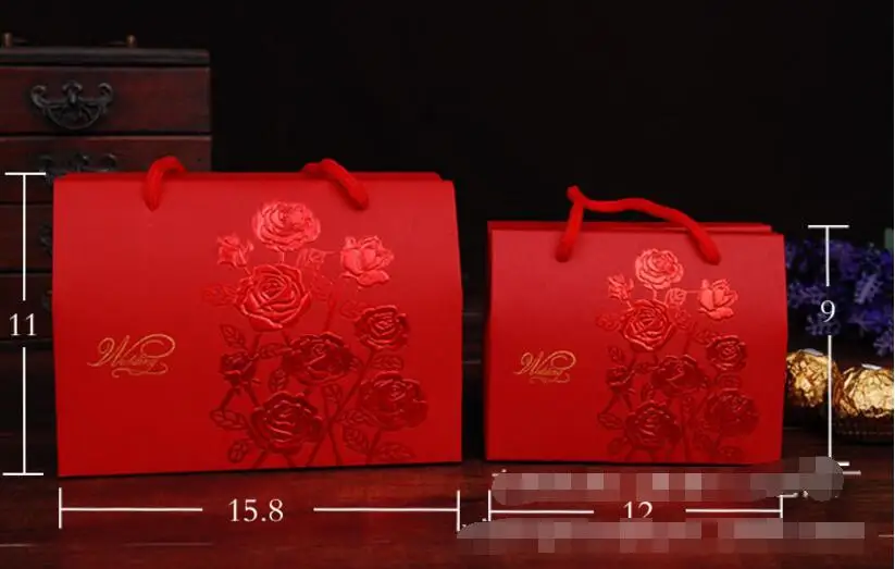 Стороны Несут Конфеты Коробки Для Упаковки Подарков Свадьба 2017 Красная Роза