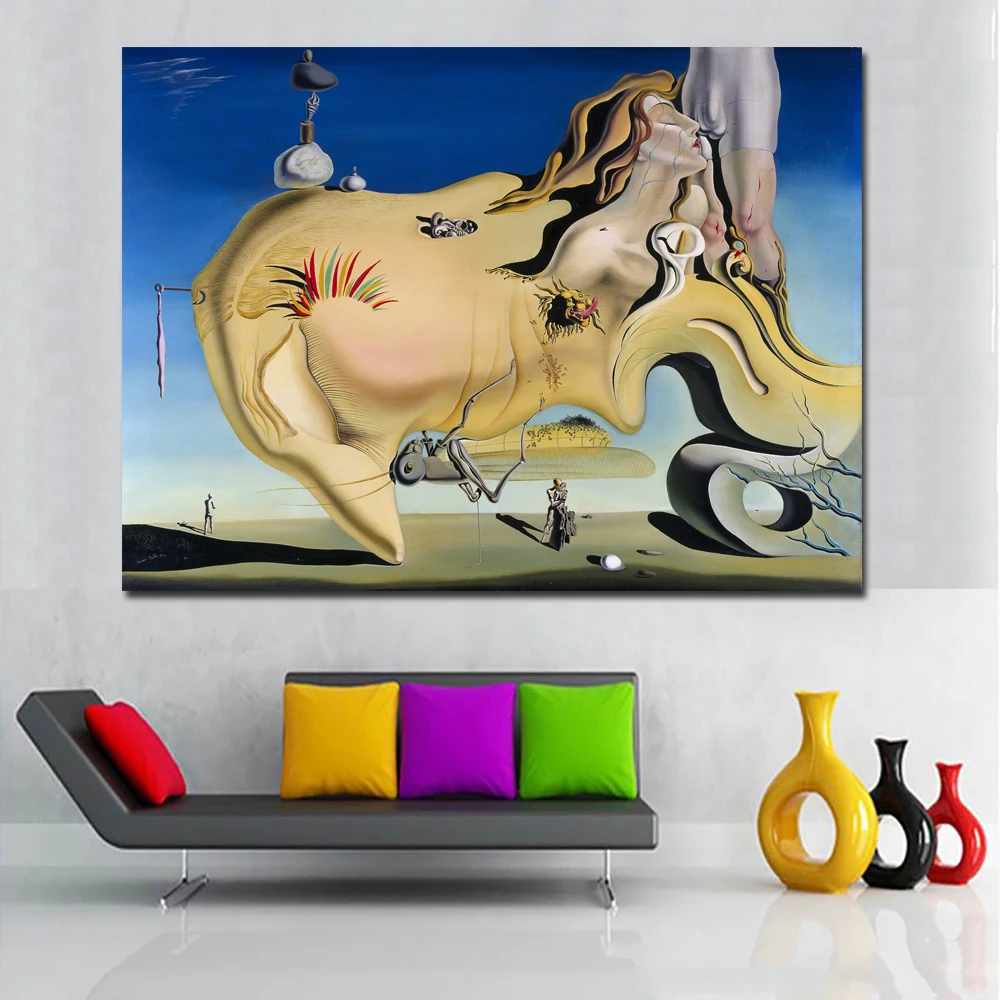 Salvador Dali The Great Masturbato художественный плакат картина Печать на холсте картина маслом