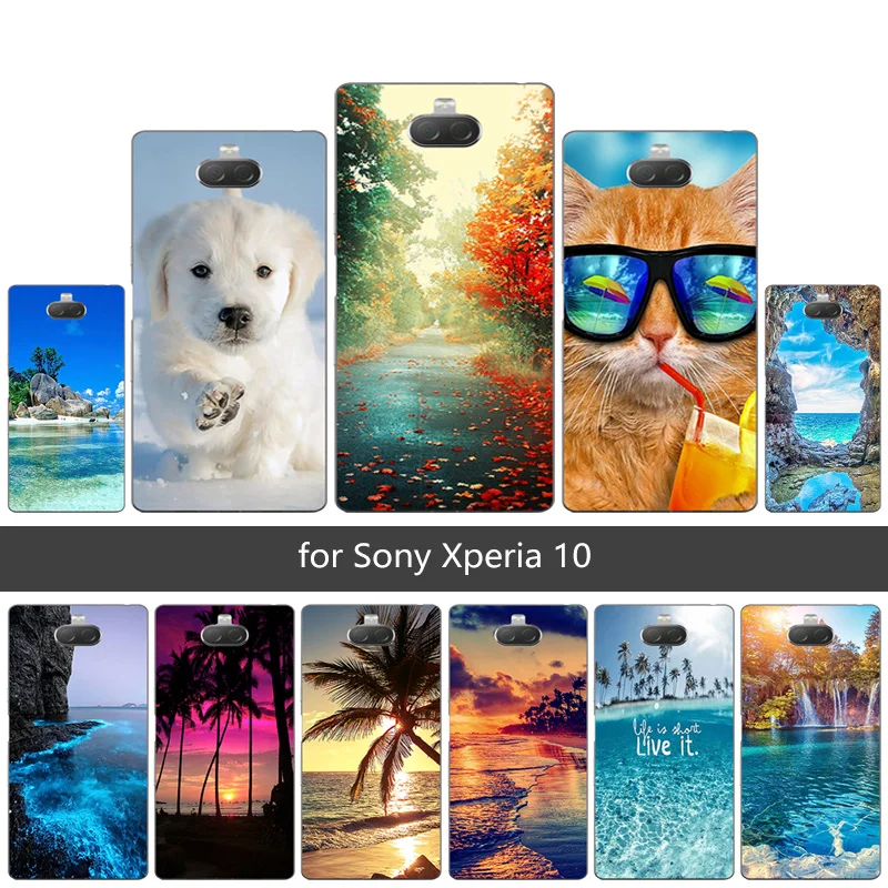 Чехол для телефона Sony Xperia 10 мягкий силиконовый защитный чехол XA3 Scen задняя крышка