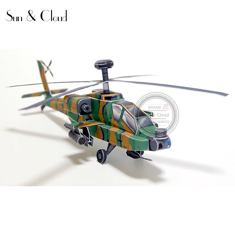 Модель самолета Апачи формата а 64 в японском стиле бумажная 3d модель Ач для