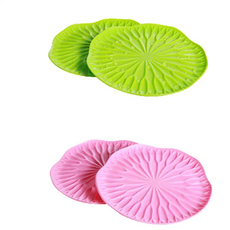 2 шт./компл. декоративные подставки для стола в виде листьев лотоса стеклянные