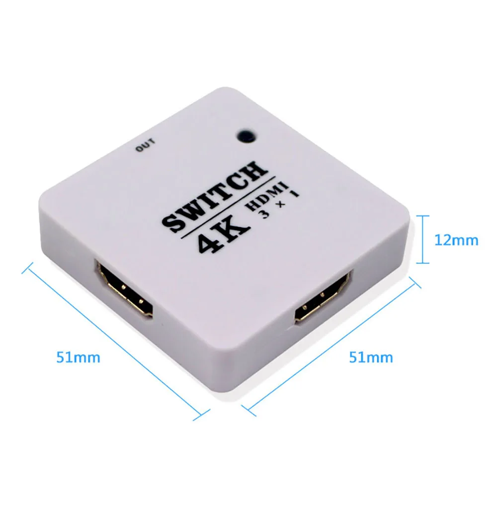 Мини 4K 3x1 HDMI коммутатор сплиттер 3 порта концентратор коробка Авто переключатель