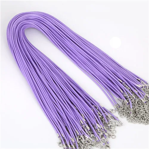 LT.Purple 2 мм 10 шт шнурок из искусственной кожи цепочка регулируемое ожерелье браслет с застежкой омар 18 цветов для DIY ювелирных изделий - Цвет: LT.Purple