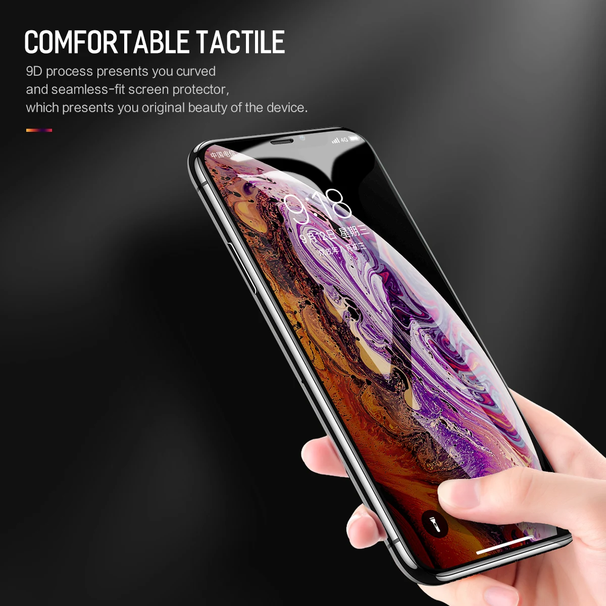 ROCK Полное покрытие экрана протектор для iPhone XS Max изогнутый край Ультратонкий Закаленное стекло для iPhone 6,"