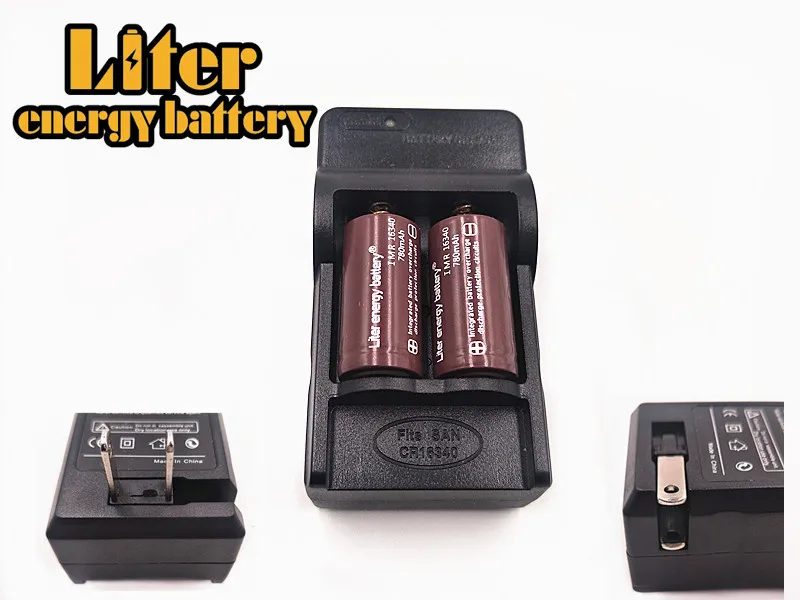Литровая батарея энергии RCR 123 16340 780mAh 3 7 V литий ионная аккумуляторная + зарядное