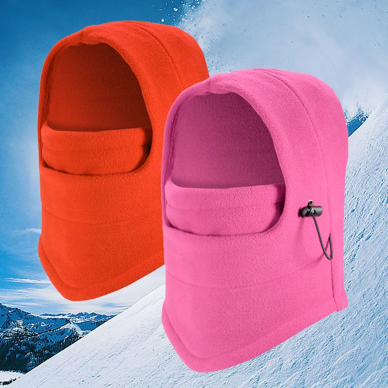 Теплая Флисовая Балаклава шапка с капюшоном для шеи теплая зимняя спортивная