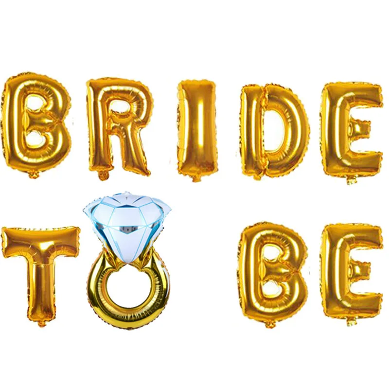 Буквы &quotBride To Be&quot фольгированные воздушные шары кольцо с бриллиантами воздушный