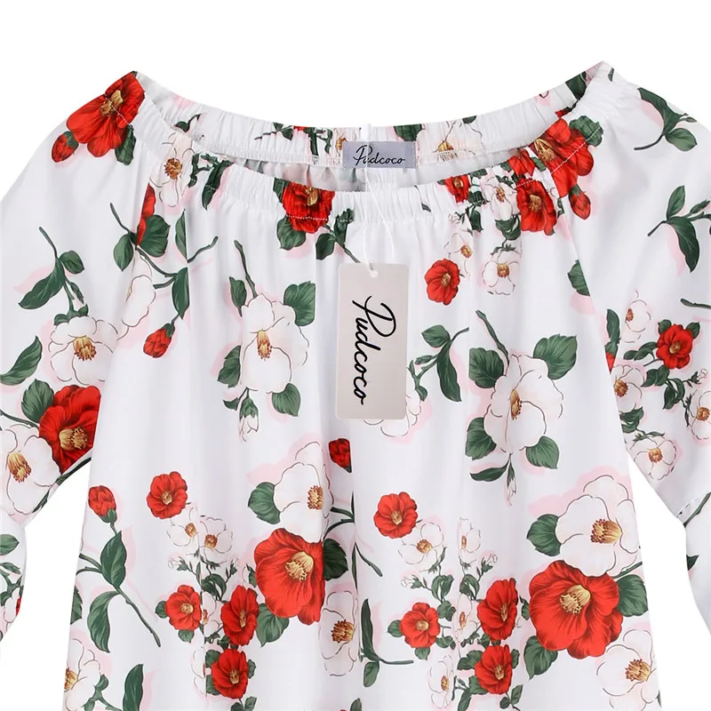 Floral Mother and Daughter Dress Family Matching Flare Sleeve Fomal for Kid Women | Мать и ребенок