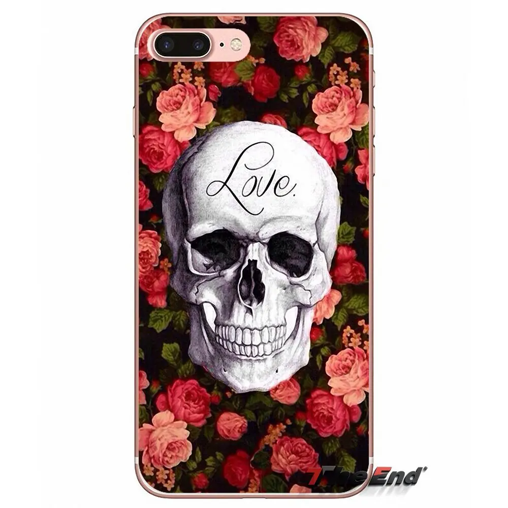 Горячая Распродажа прозрачные чехлы из ТПУ с черепами и цветами для Huawei G7 G8 P7 P8 P9