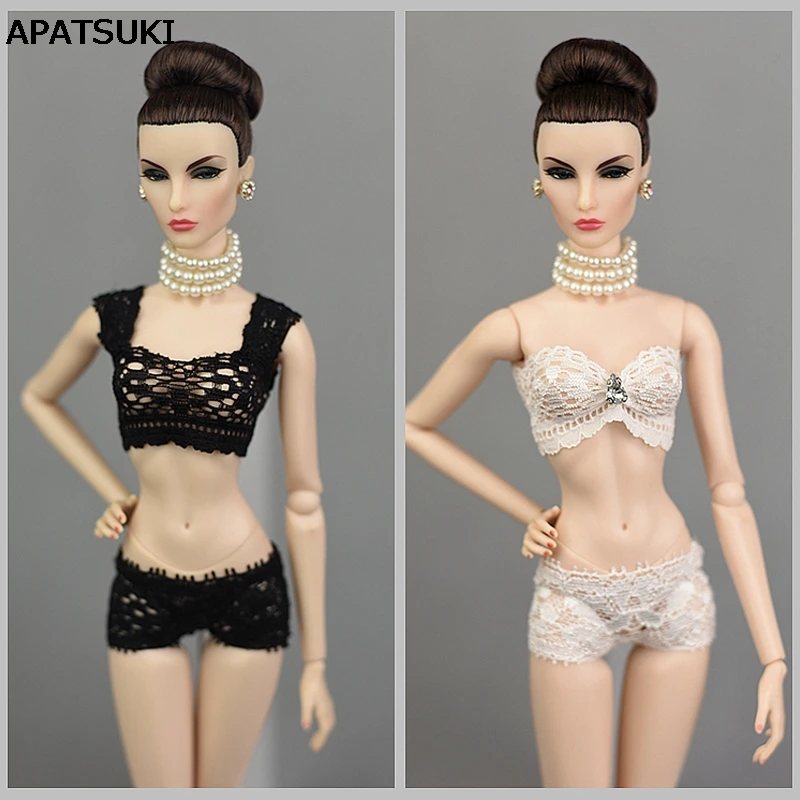 

1Set Soft Lace Underwear Bra & Briefs For Barbie Doll 1/6 Knickers For Blythe 1/6 BJD Dolls Top & Underpant For Barbie Dollhouse