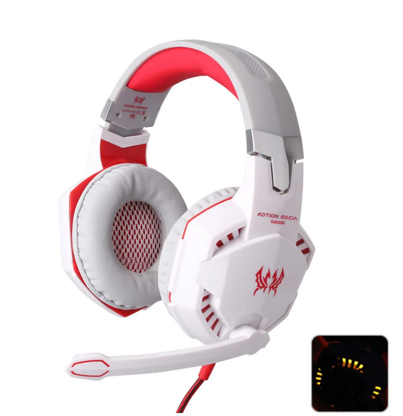 Каждый G2000 игровая гарнитура головного телефона игровые стереонаушники компьютерные гарнитуры с микрофоном светодиодный свет для компьютера ПК геймер