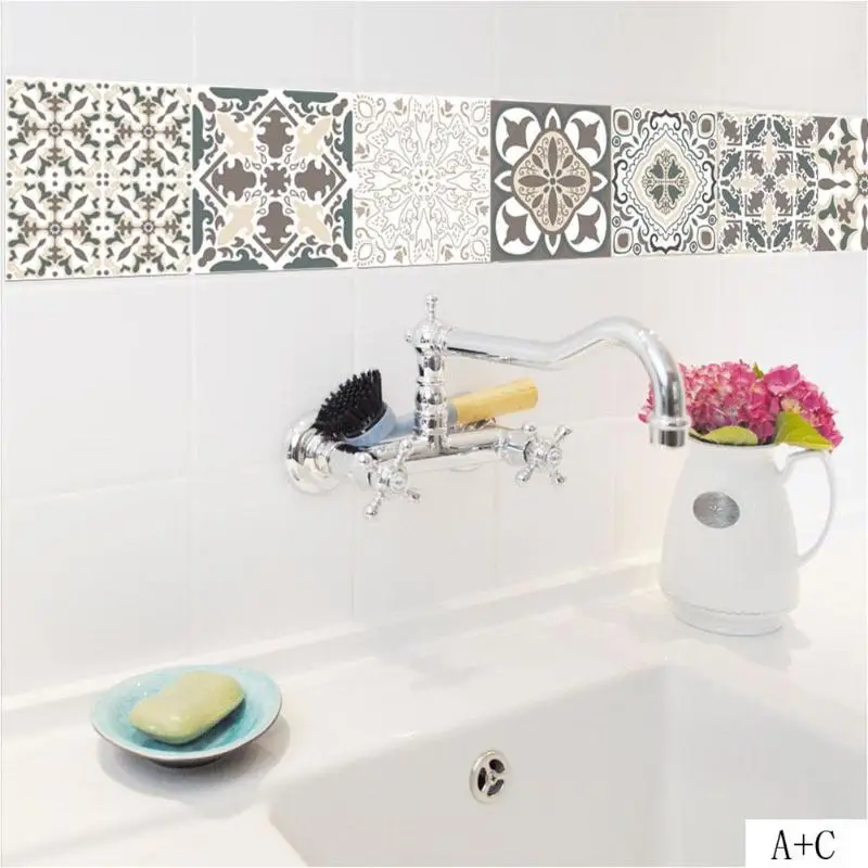 Ретро плитки наклейки на стену для ванной кухонные плиточные декор клей