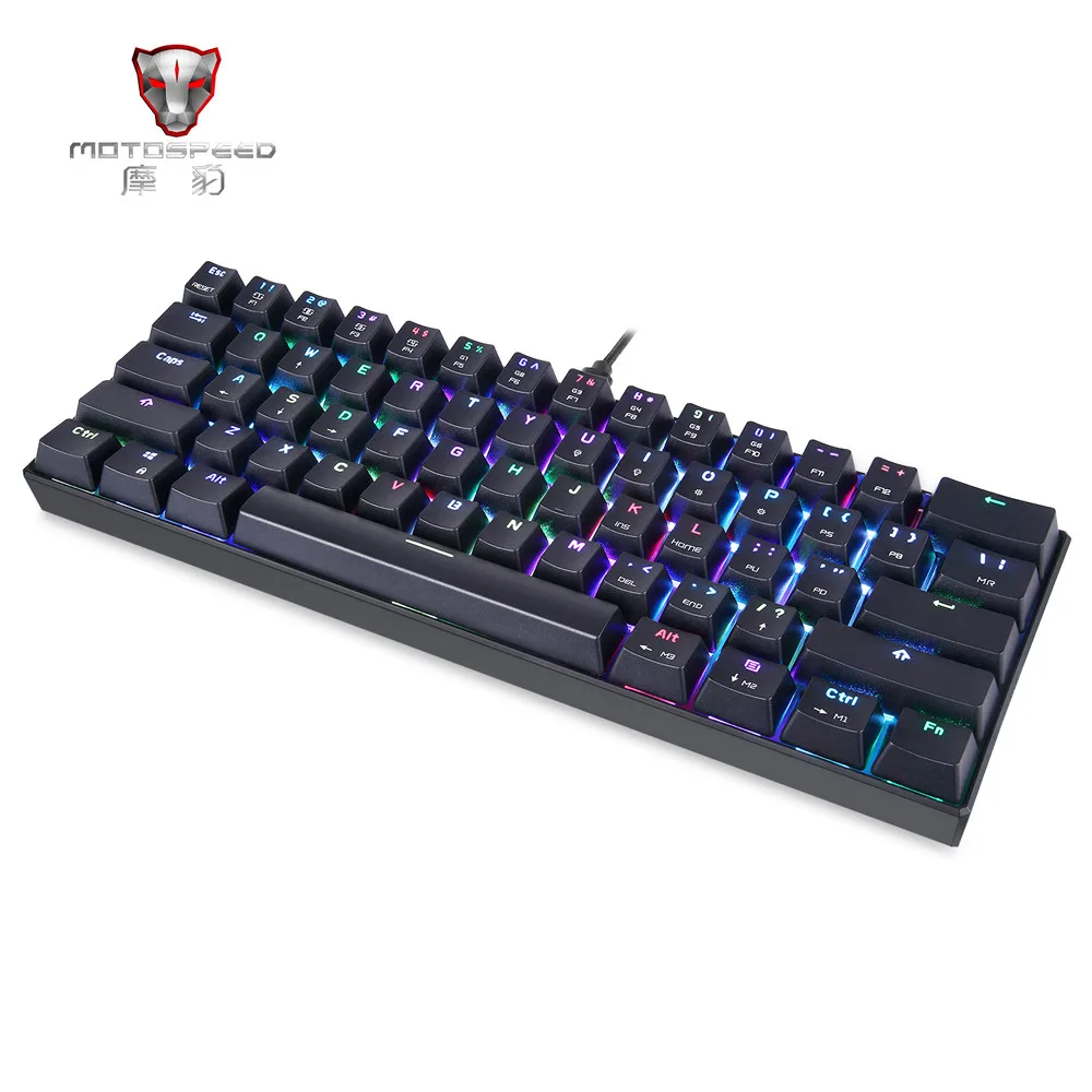 Цветная Механическая игровая клавиатура с подсветкой RGB синие переключатели MX 61