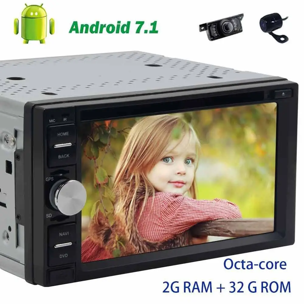 7 'ɽvd-плеер автомобиля 2 din ПК 8-Core радио автомобиль стерео Android 7.1 GPS навигации