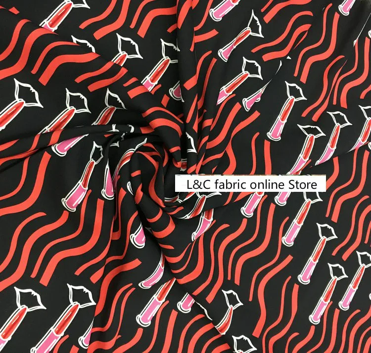 Фирменная Тяжелая шелковая ткань из креп-жоржета с асимметричными полосками и