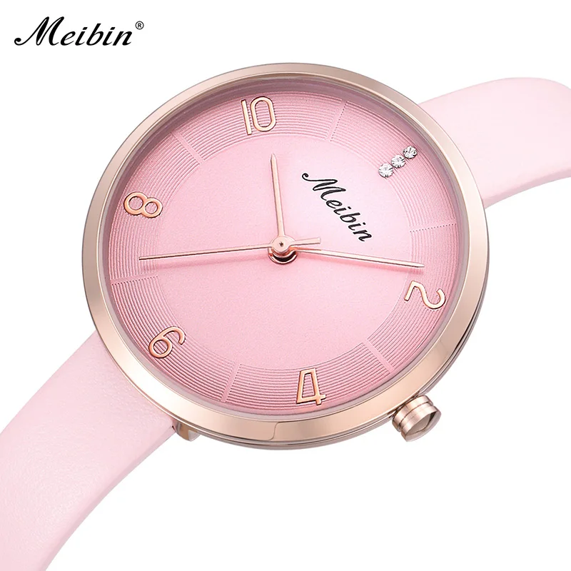 

2018 MEIBIN Top Sale Ladies Watches New Fashion Leather Women Quartz Watch Concise Female Wristwatch Relogio Feminino Gifts 1188