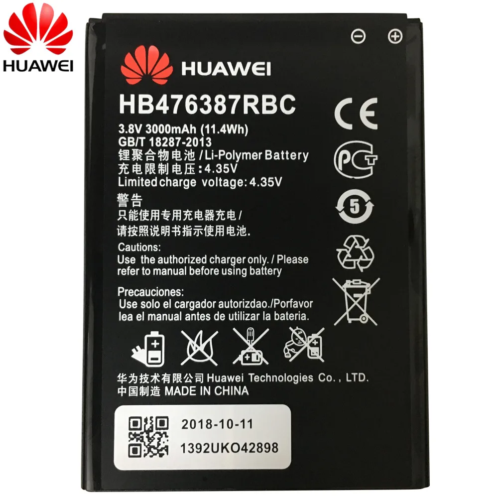 Оригинал для Huawei HB476387RBC литий ионный аккумулятор телефона Honor 3X G750 B199 3000