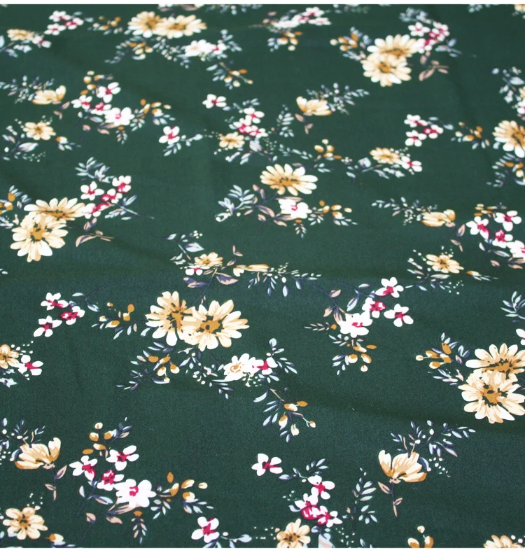Модная зеленая Цветочная шифоновая ткань Imorted мягкая тонкая удобная для женщин
