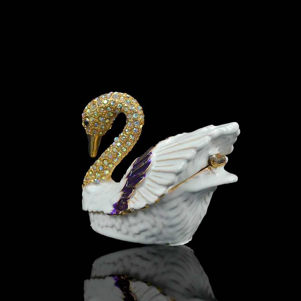 Qifu ручная работа элегантная лебедь металлическая коробка для