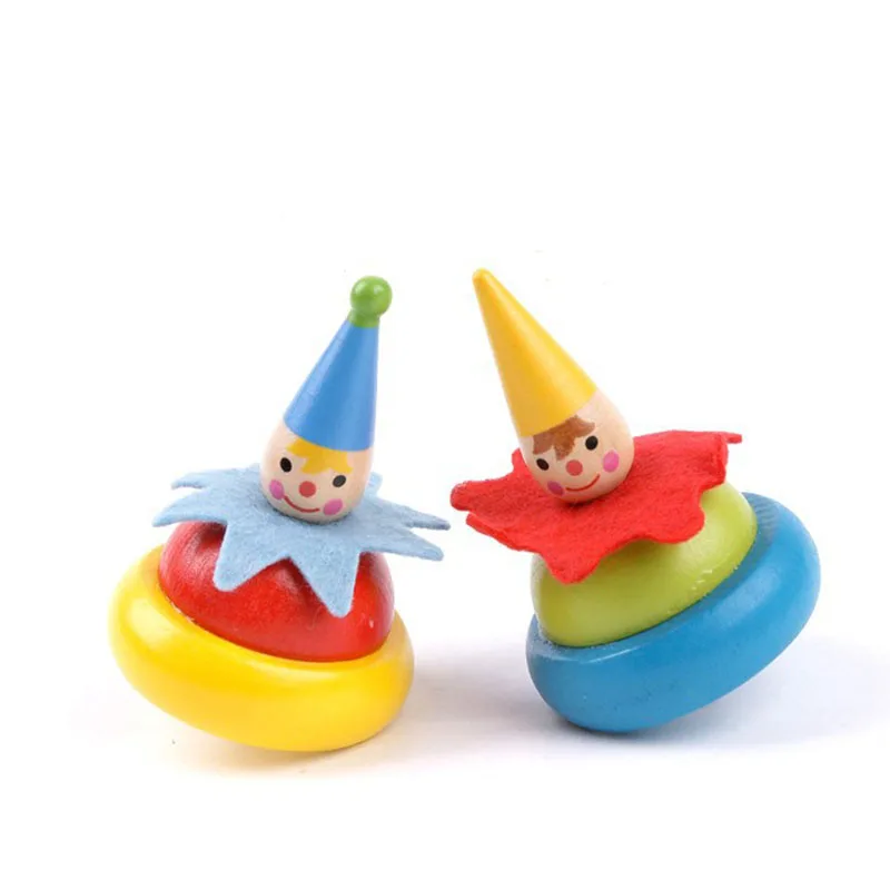 Традиционные деревянные вращающиеся супер милые Клоун гироскоп ностальгические