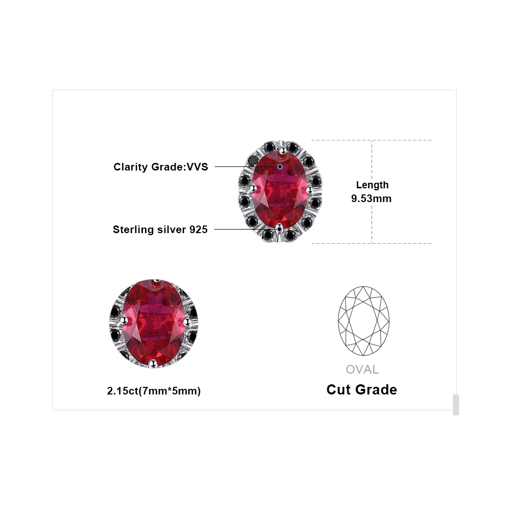 Jewelrypalace Винтаж 0.4ct круглый создан красный рубин проложить Серьги-гвоздики 925