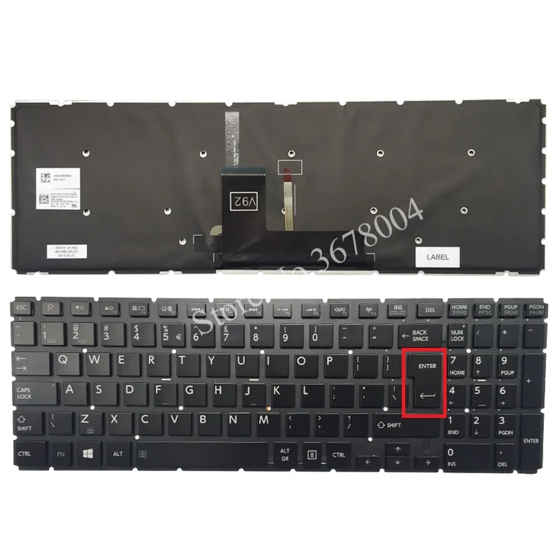 New English keyboard for Toshiba Satellite P50-C P50D-C P50T-C black US/UI Laptop Keyboard PK131NM2B05 Backlight | Компьютеры и офис