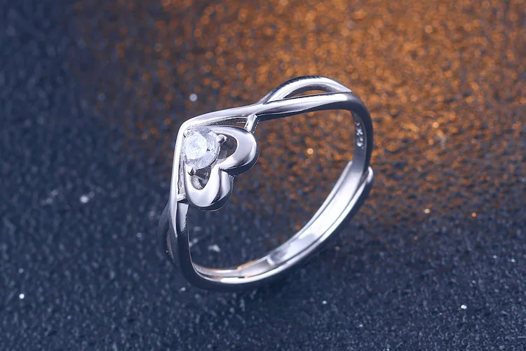 

2018 Exquisite 925 Silver Heart Wedding Rings zircon Ring For Women Bijoux Anel Femme Engagement Ring Statement Jewelry