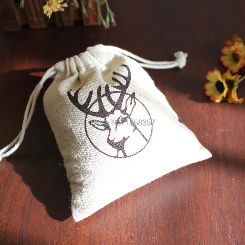 (100 шт./лот) Высококачественная джутовая/льняная Ювелирная сумка на шнурке для