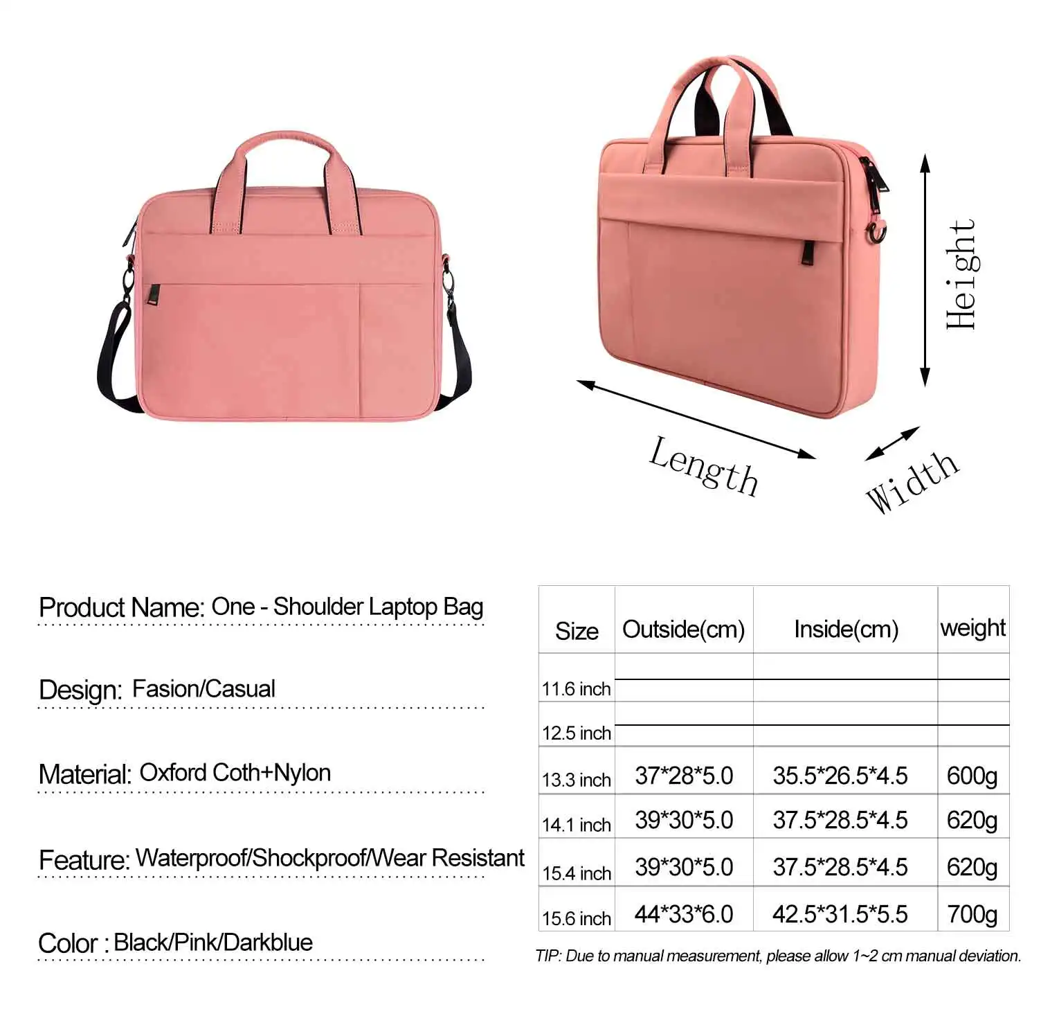 LoliHippo Laptop Shoulder Bag for Macbook Dell Asus HP Sony Thinkpad Lenovo 13 14.1 15.4 15.6 inch Universal Notebook Briefcase |
