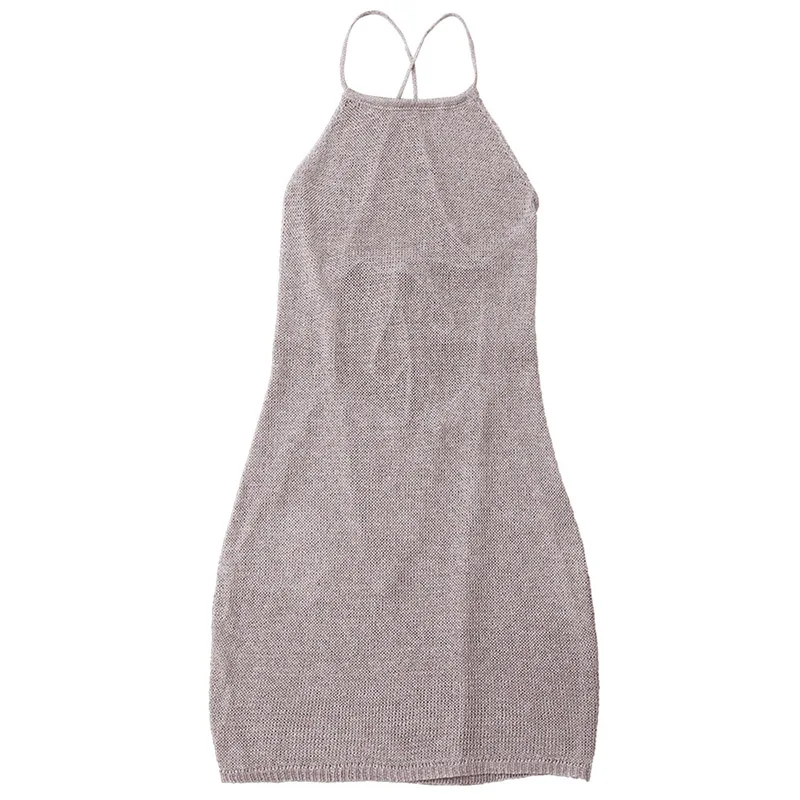 ZAFUL Сексуальное Женское Пляжное Платье Ремень Открытое Вязаное Летнее Оболочка