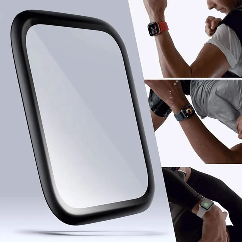 Полный клей для iWatch Apple Watch Series 5 4 3 2 1 38 мм 42 40 44 крышка Закаленное Защитная