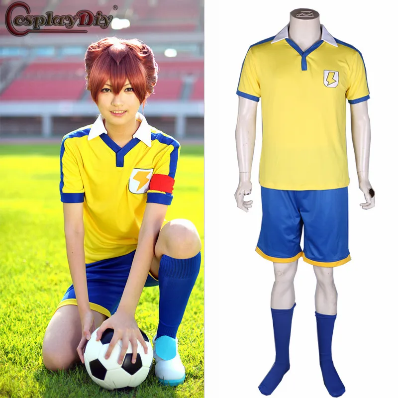 

Cosplaydiy Inazuma Eleven GO Cosplay Raimon School Costume Uniform Football Jersey Team Sport Polo Shirt Halloween Custom Made