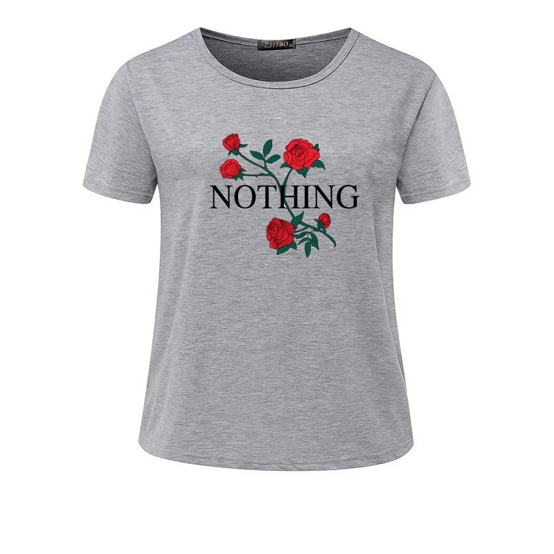 Дропшиппинг футболка с принтом Nothing Rose Harajuku женские летние повседневные топы