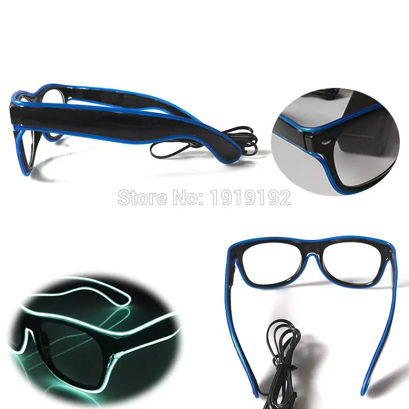Беспроводные очки el Wire модные неоновые светодиодные светящиеся в форме затвора