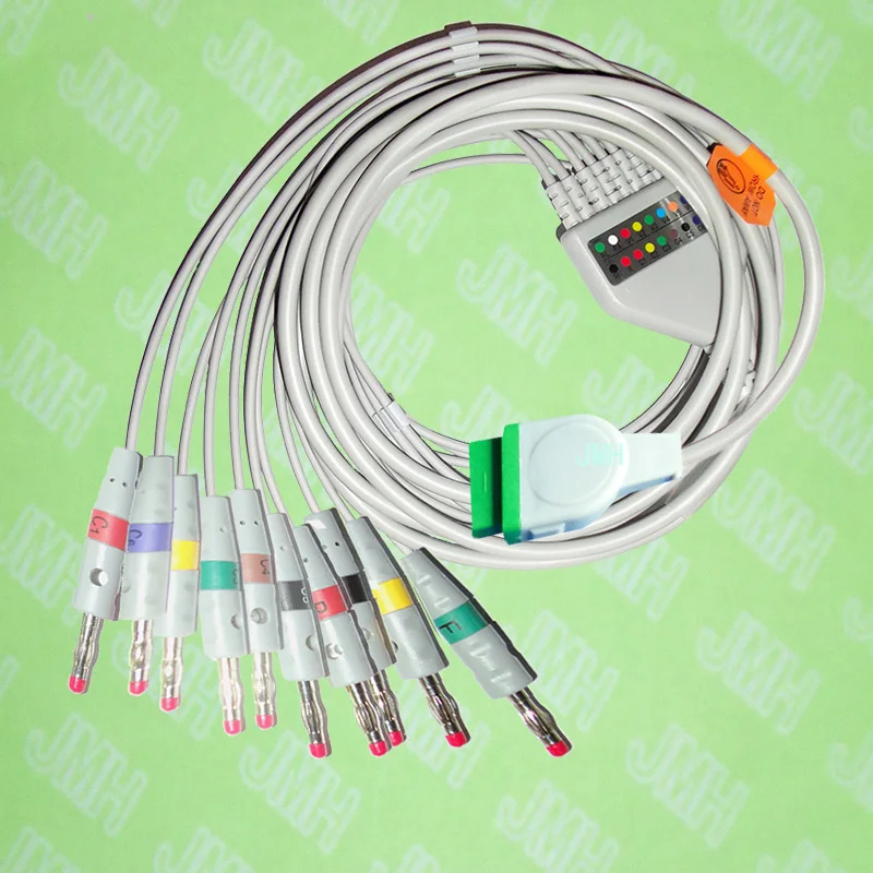 

Compatible with GE,Solar,Dash,Tram,Datex Ohmeda EKG 10 lead,One-piece cable and leadwires,11PIN,4.0 red banana,IEC or AHA.