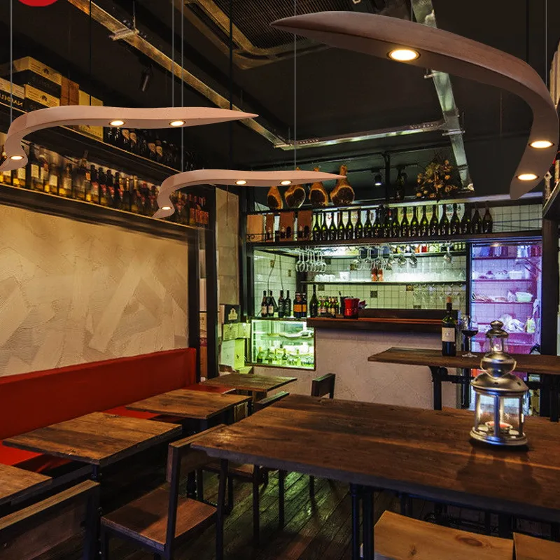 Скандинавские однотонные деревянные дизайнерские светодиодные люстры