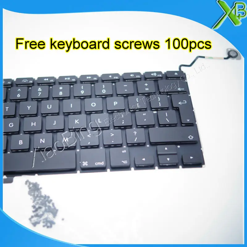 Совершенно новая клавиатура Великобритании + 100 шт Винты клавиатуры для MacBook Pro 17 1