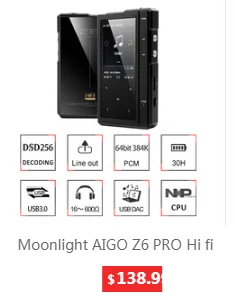 Moonlight Z6 PRO Hi fi MP3-плеер Hi-res без потерь Музыкальный плеер DSD DAC Hifi плеер сенсорный экран портативный Flac плеер Mp3