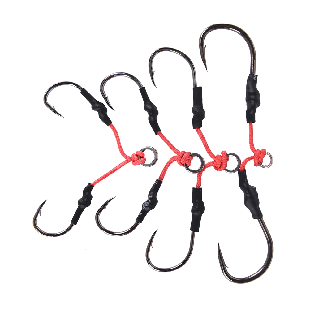 1 пара рыболовный крючок из нержавеющей стали с PE леской морская Мормышка для