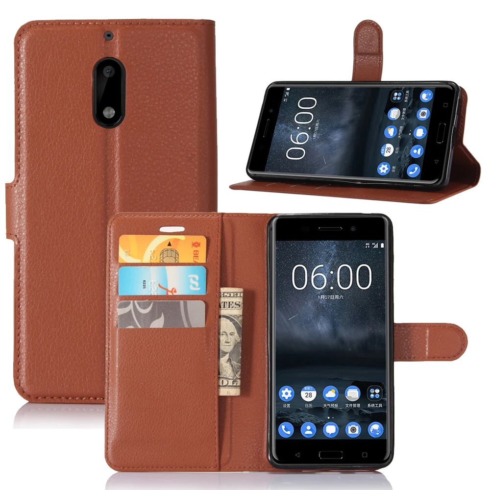 6 чехлов для Nokia (TA 1000) чехлы с бумажником и отделением карт кожаный флип чехол