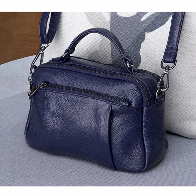 Blue Женские сумки из натуральной кожи, женские роскошные сумки на плечо, модная сумка-мессенджер через плечо, женская сумка-тоут - Цвет: Blue