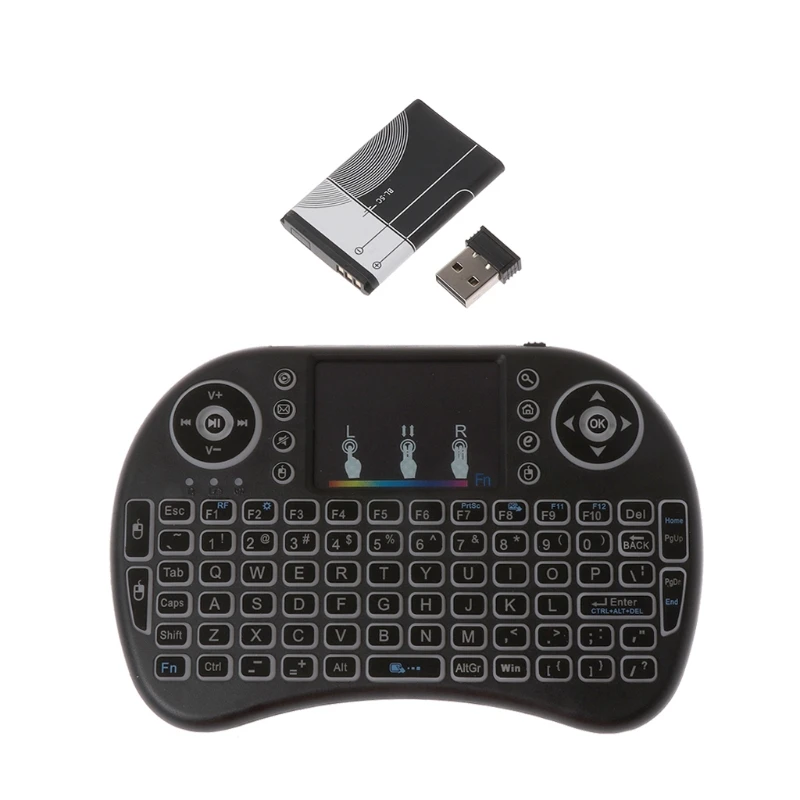 7 цветов с подсветкой i8 Беспроводная клавиатура 2,4 ГГц тачпад Fly Air mouse PC tv PS3